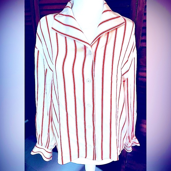 Vintage Escada Women's Silk Striped Blouse - Germany